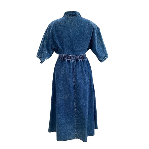 Vintage Pearl River Denim Skirt Set Acid Wash Floral Embroidered Cottagecore L - Picture 8 of 10